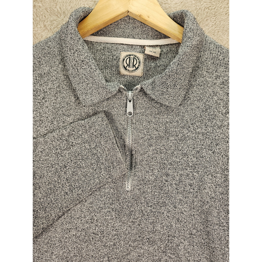 R&R Logo Knit Sweater Quarter-zip Heather Gray Casuals Crewneck